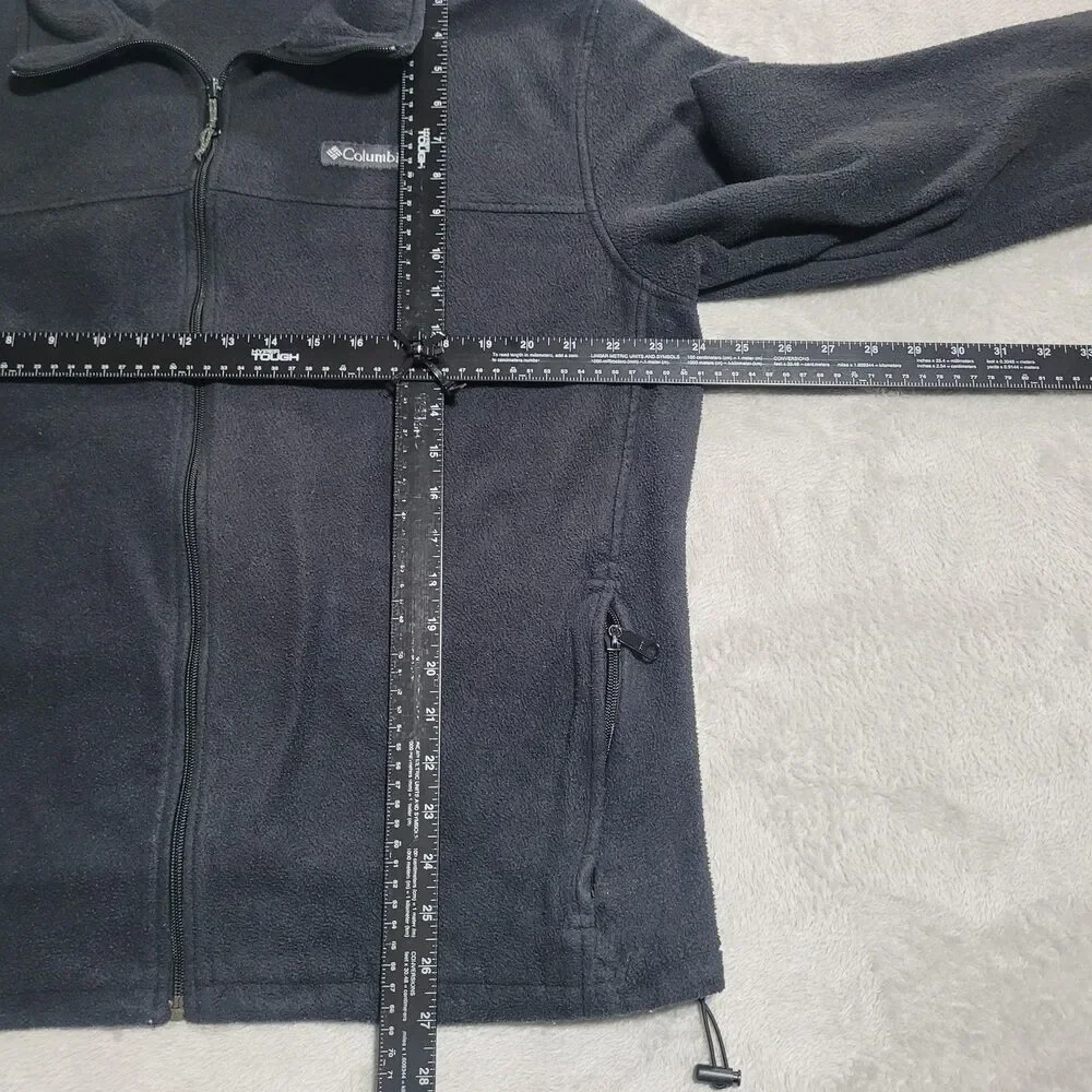 Columbia Jacket Mens XL Black Fleece Full Zip Stand Collar Hiking WM3220